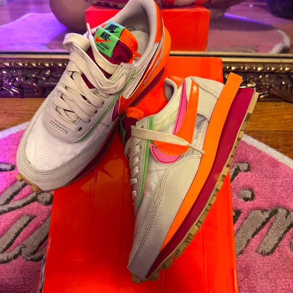 Nike Sacai x Clot x LDWaffle 'Net Orange Blaze' - Picture 2 of 8